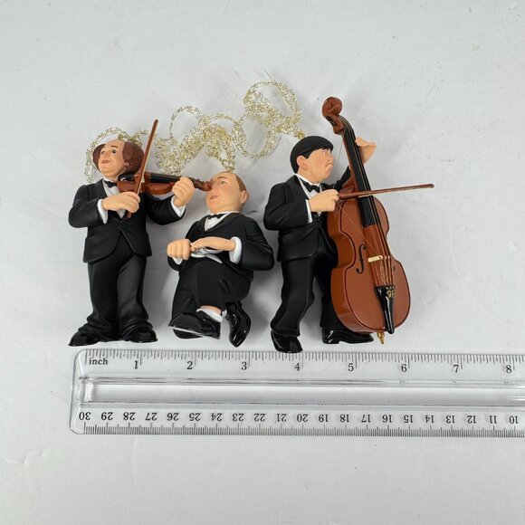 Hallmark 1995 Three Stooges Ornament Set Larry Moe Curly Christmas Collectible - Picture 8 of 8
